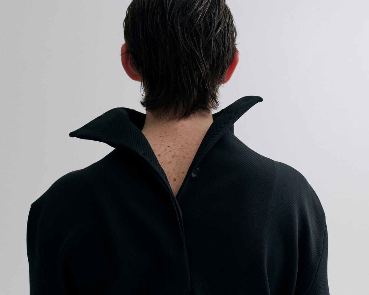 High-Neck Dual-Face Shirt