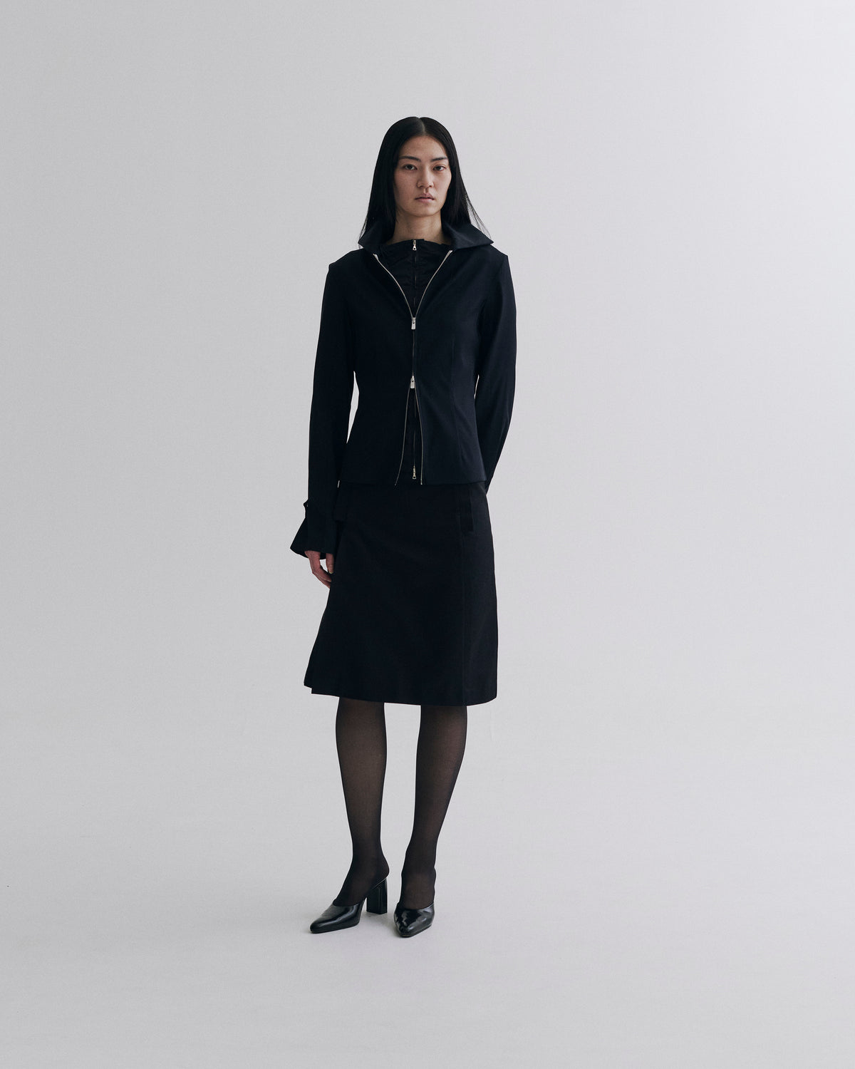 Structured Spread Collar Shirt Dark Navy