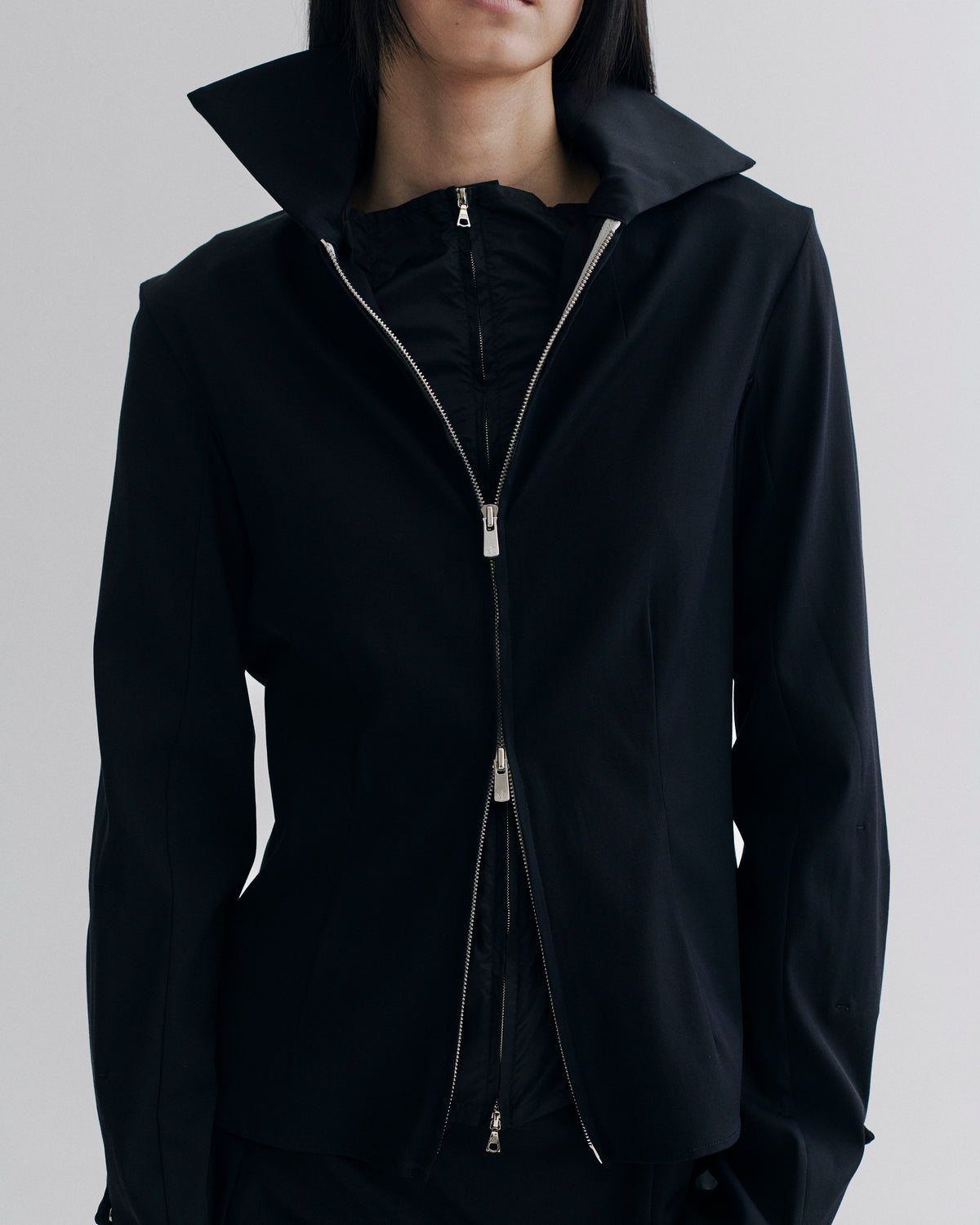 Structured Spread Collar Shirt Dark Navy