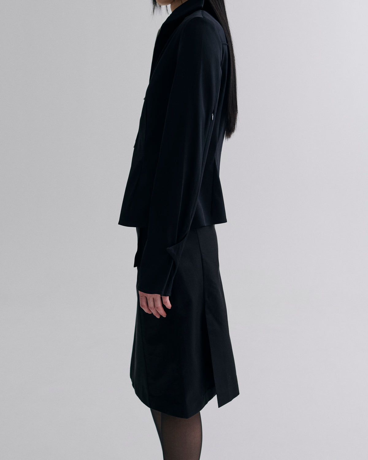 Structured Spread Collar Shirt Dark Navy