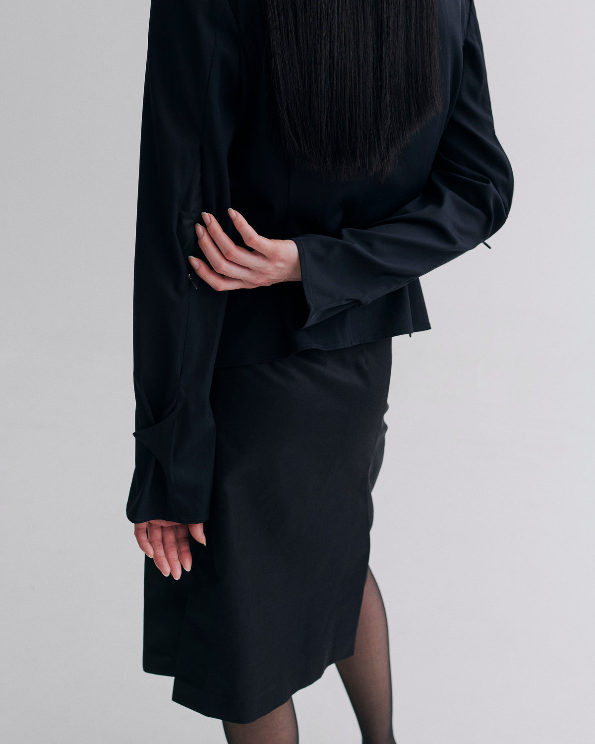 Structured Spread Collar Shirt Dark Navy