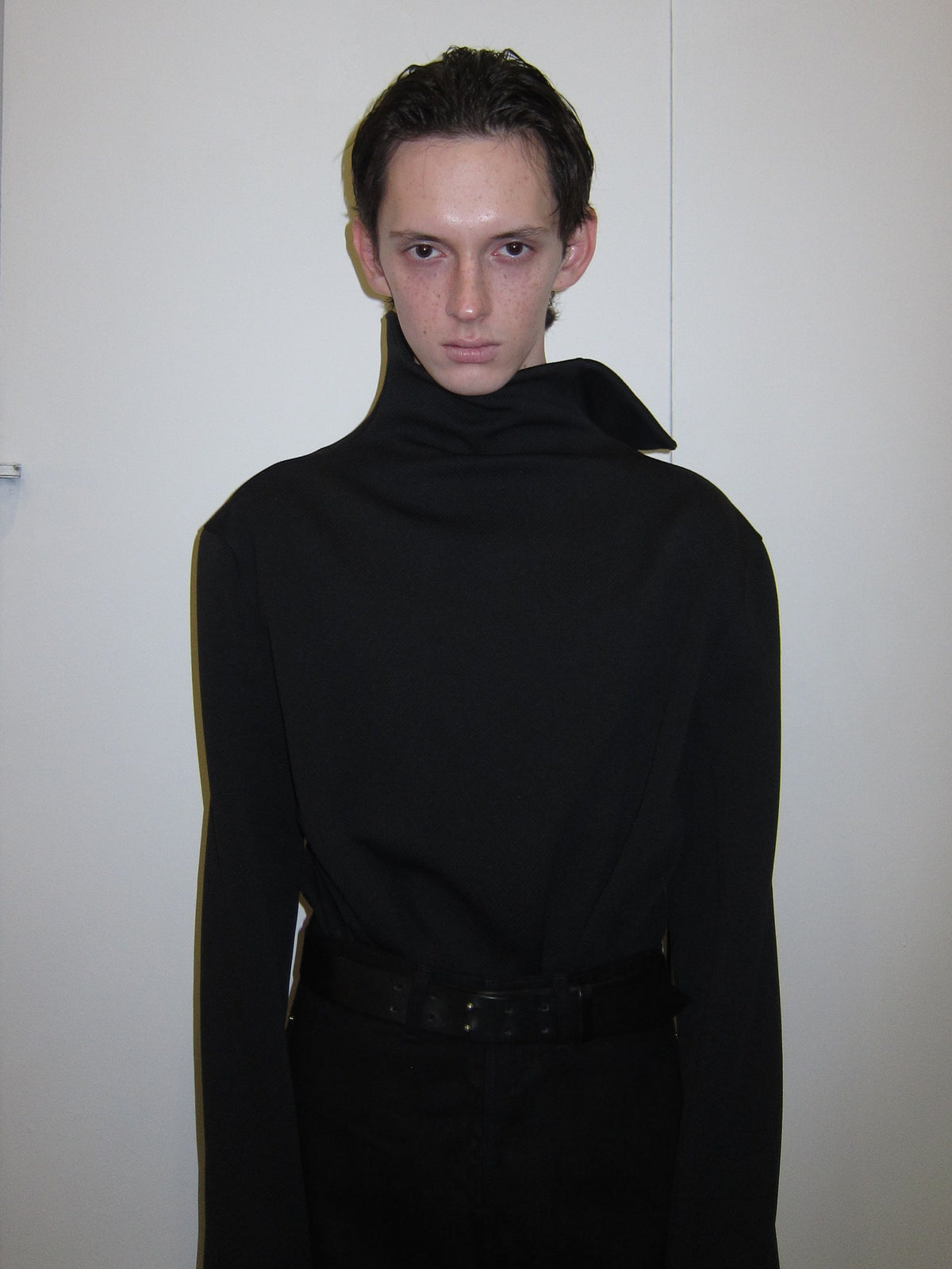 High-Neck Dual-Face Shirt