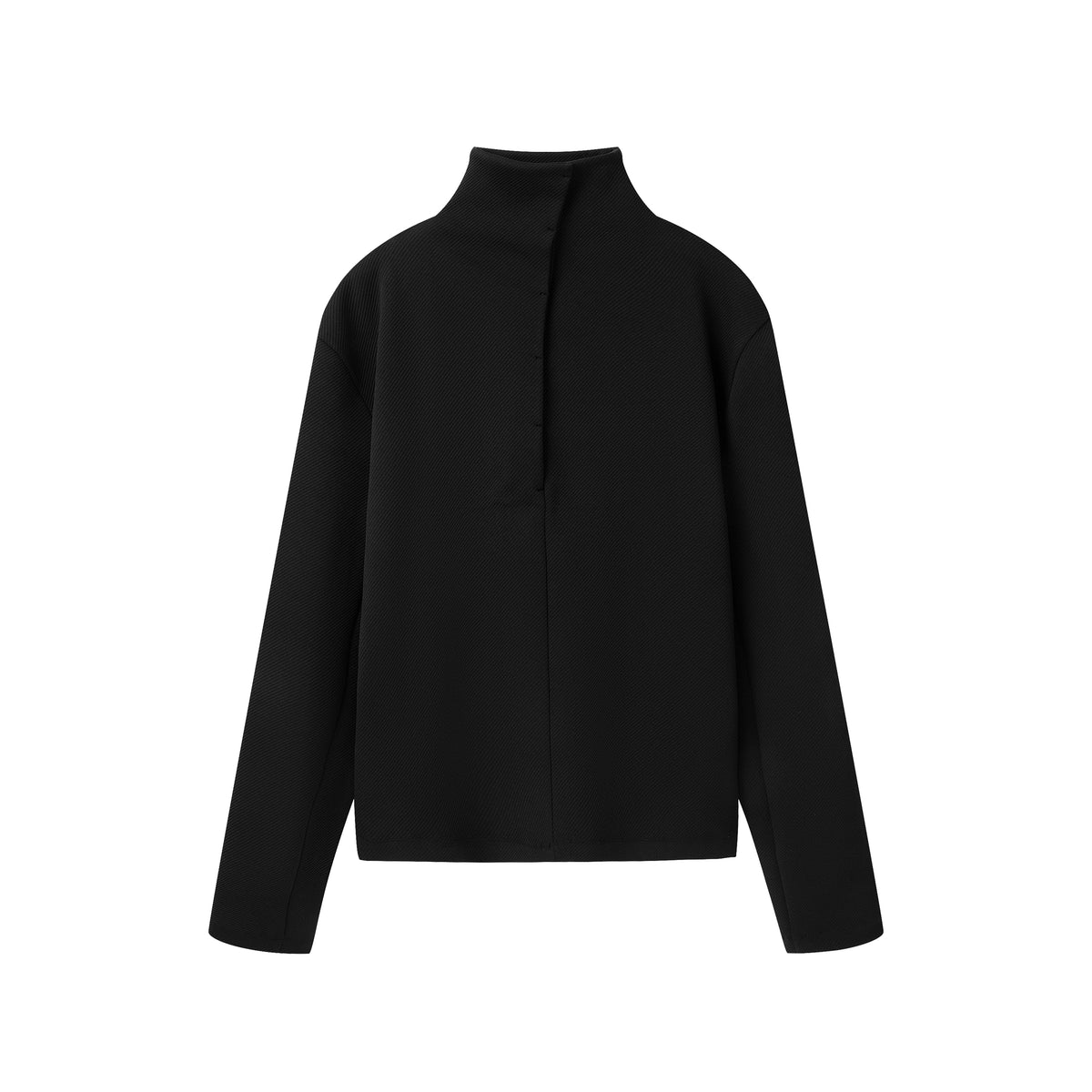 High-Neck Dual-Face Shirt