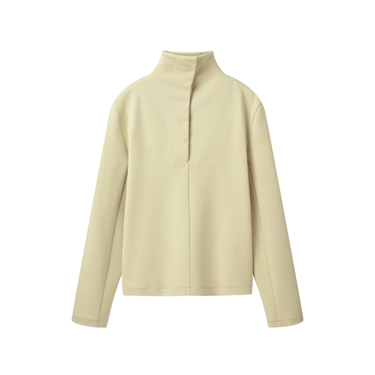 High-Neck Dual-Face Shirt